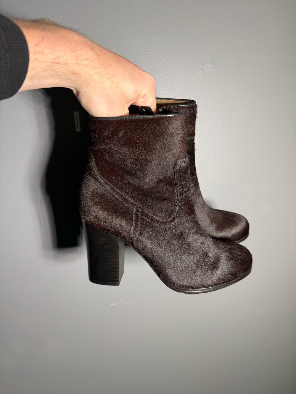 Frye Parker Short Calf Hair Heeled Booties Size 6.5